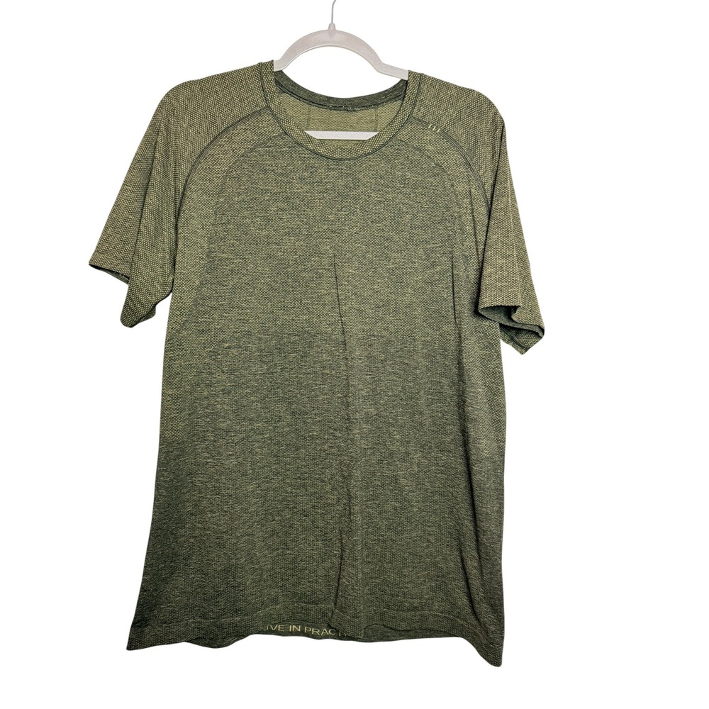 Lululemon Metal Vent Tech Short Sleeve Shirt Mens Large Heathered Olive Green
